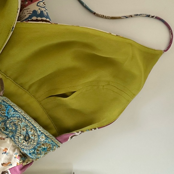 Y2K Nicole Miller Vintage Silk Dress Paisley Chiffon Lined Spaghetti Straps 2000 - Picture 15 of 15